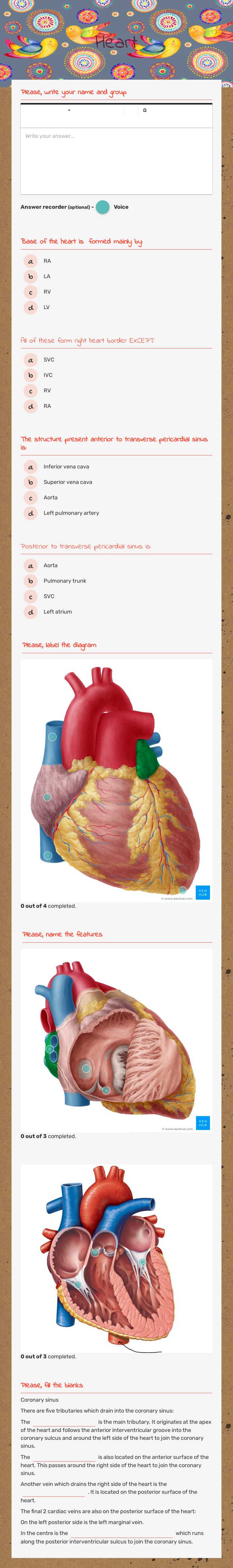 Heart worksheet preview image