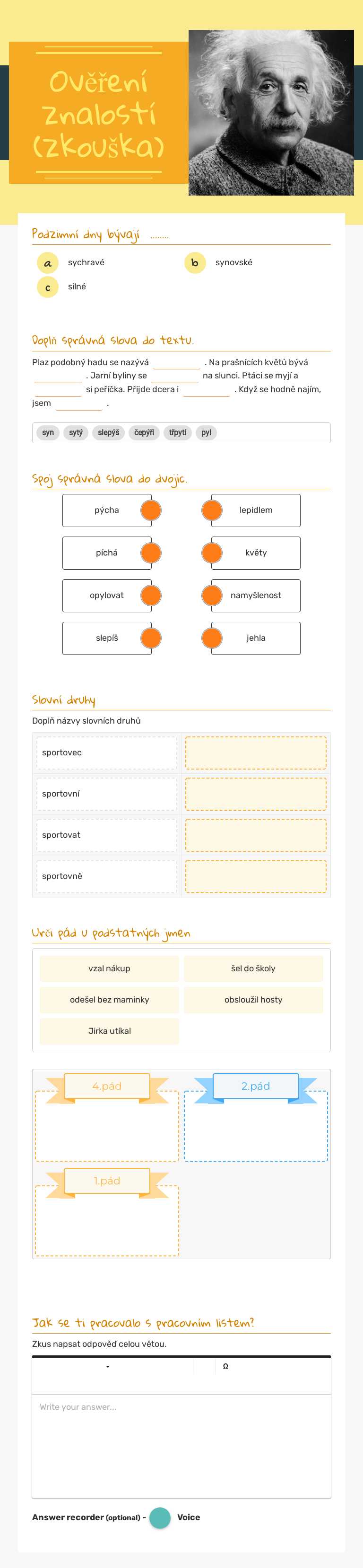Ověření znalostí
(zkouška) worksheet preview image