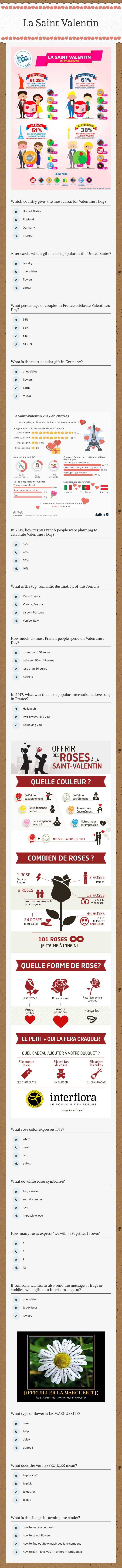 La Saint Valentin worksheet preview