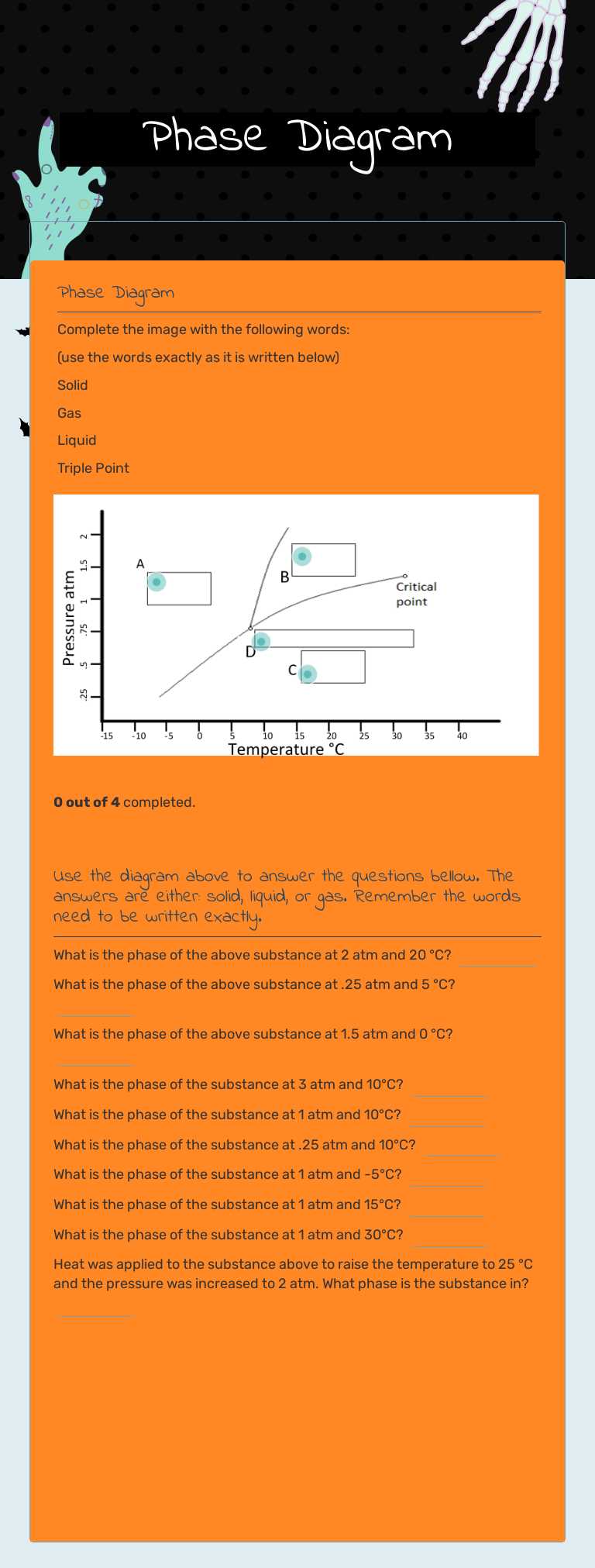 Phase Diagrams worksheet preview image