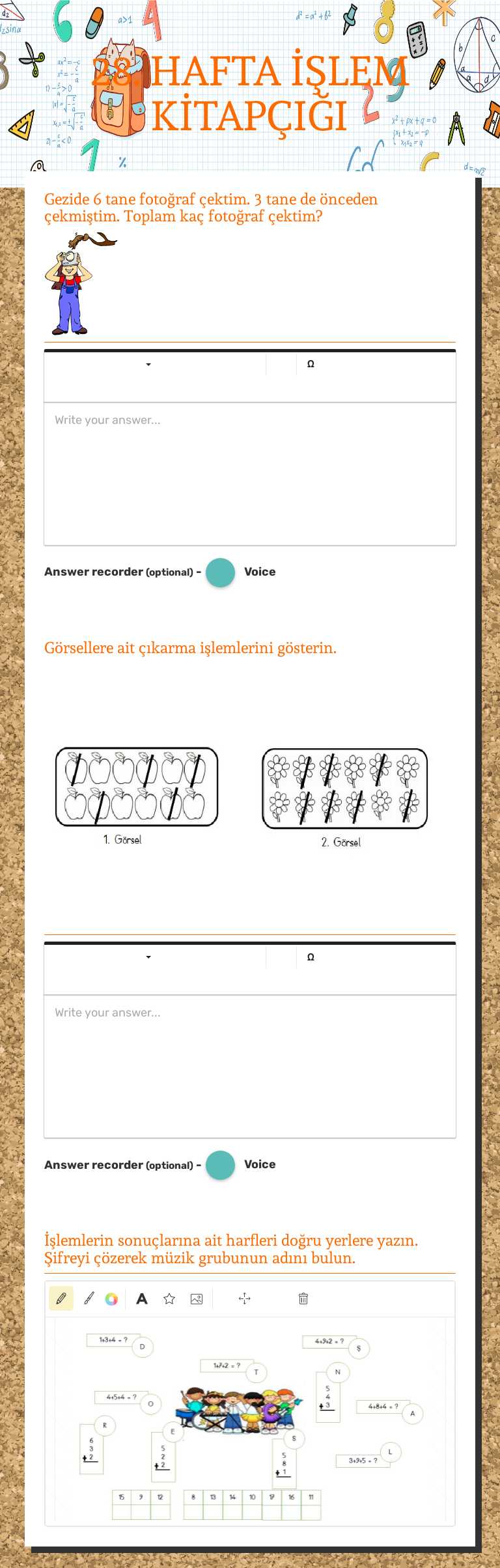 28. HAFTA İŞLEM KİTAPÇIĞI Grade 1 worksheet preview