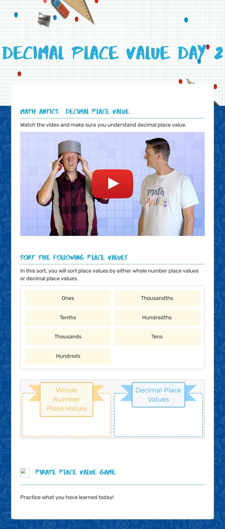 Decimal Place Value
Day 2 worksheet preview image