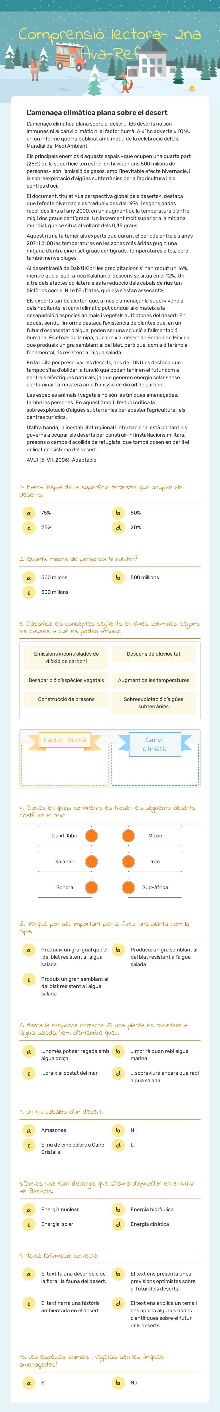 Comprensió lectora- 2na Ava-Ref worksheet preview image