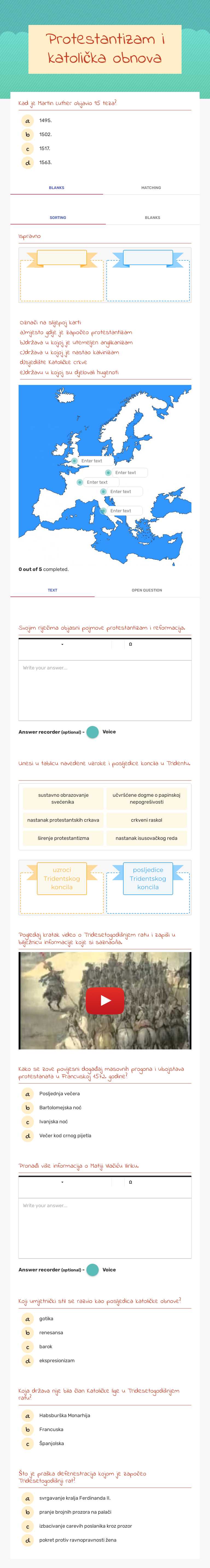 Protestantizam i katolička obnova worksheet preview image
