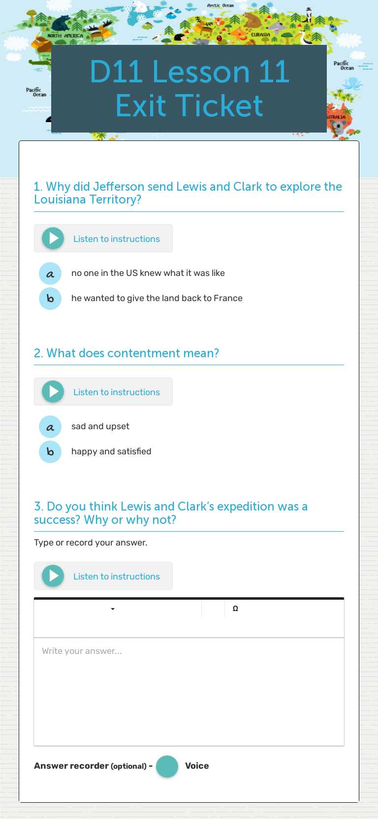 D11 Lesson 11   Exit Ticket worksheet preview image
