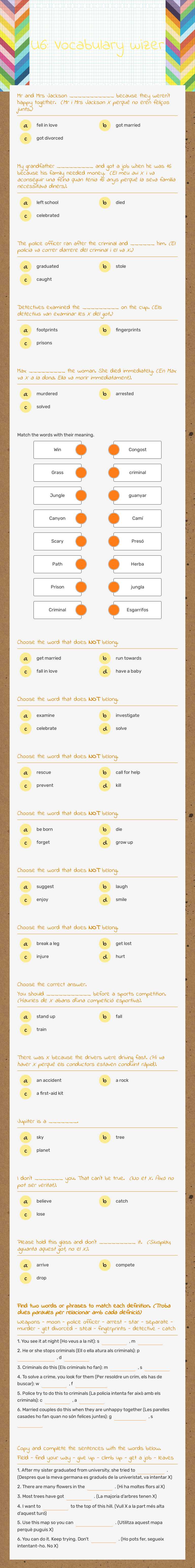 U6: Vocabulary wizer worksheet preview image