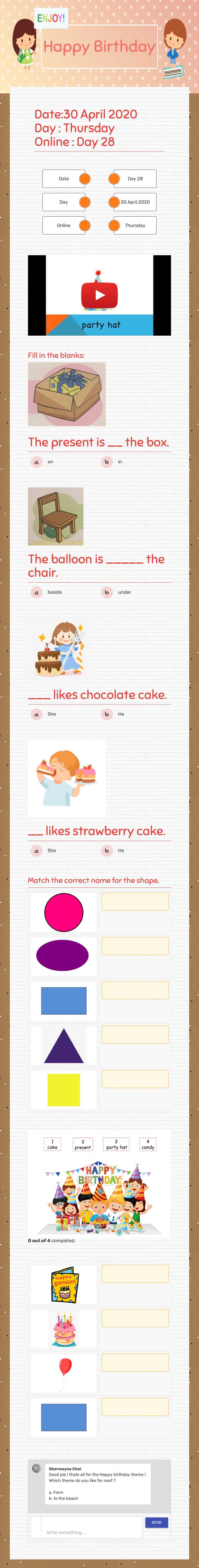 Happy Birthday Preschool worksheet preview