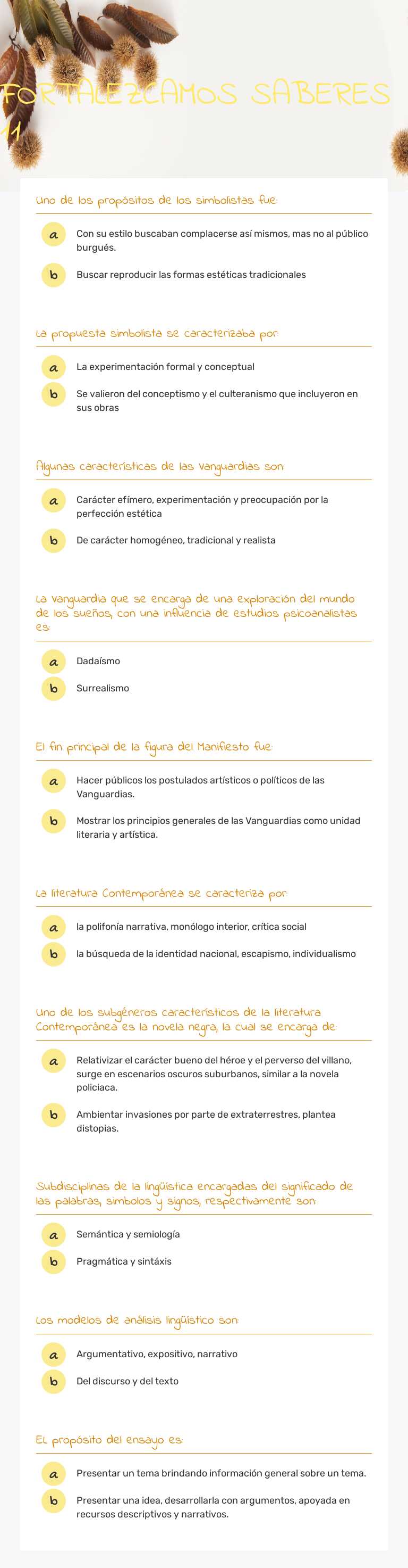 FORTALEZCAMOS SABERES 11 worksheet preview image