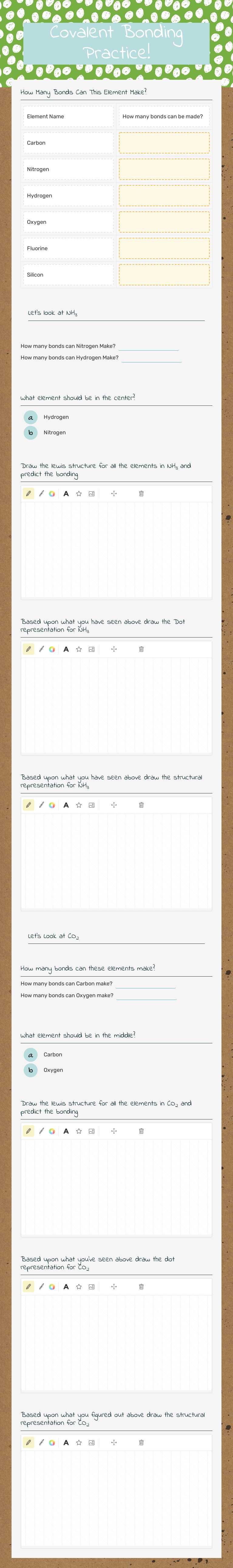 Covalent Bonding Practice! worksheet preview image