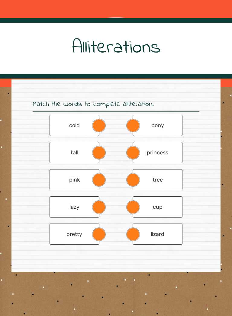 Alliterations worksheet preview image