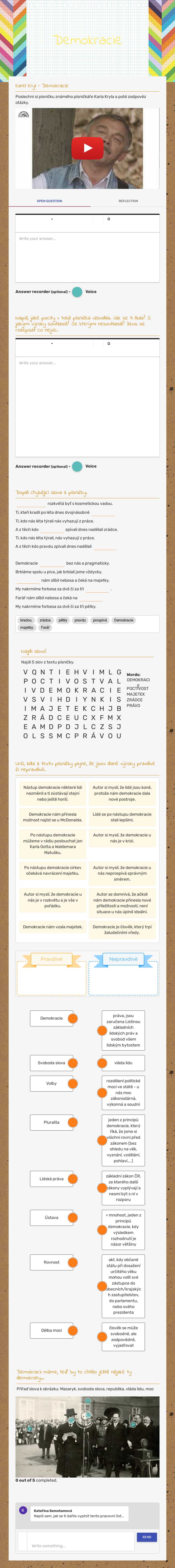 Demokracie worksheet preview image