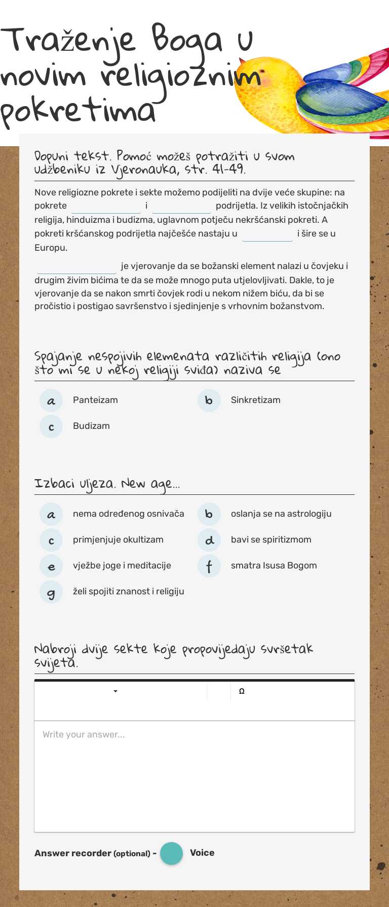 Traženje Boga u novim religioznim pokretima worksheet preview image