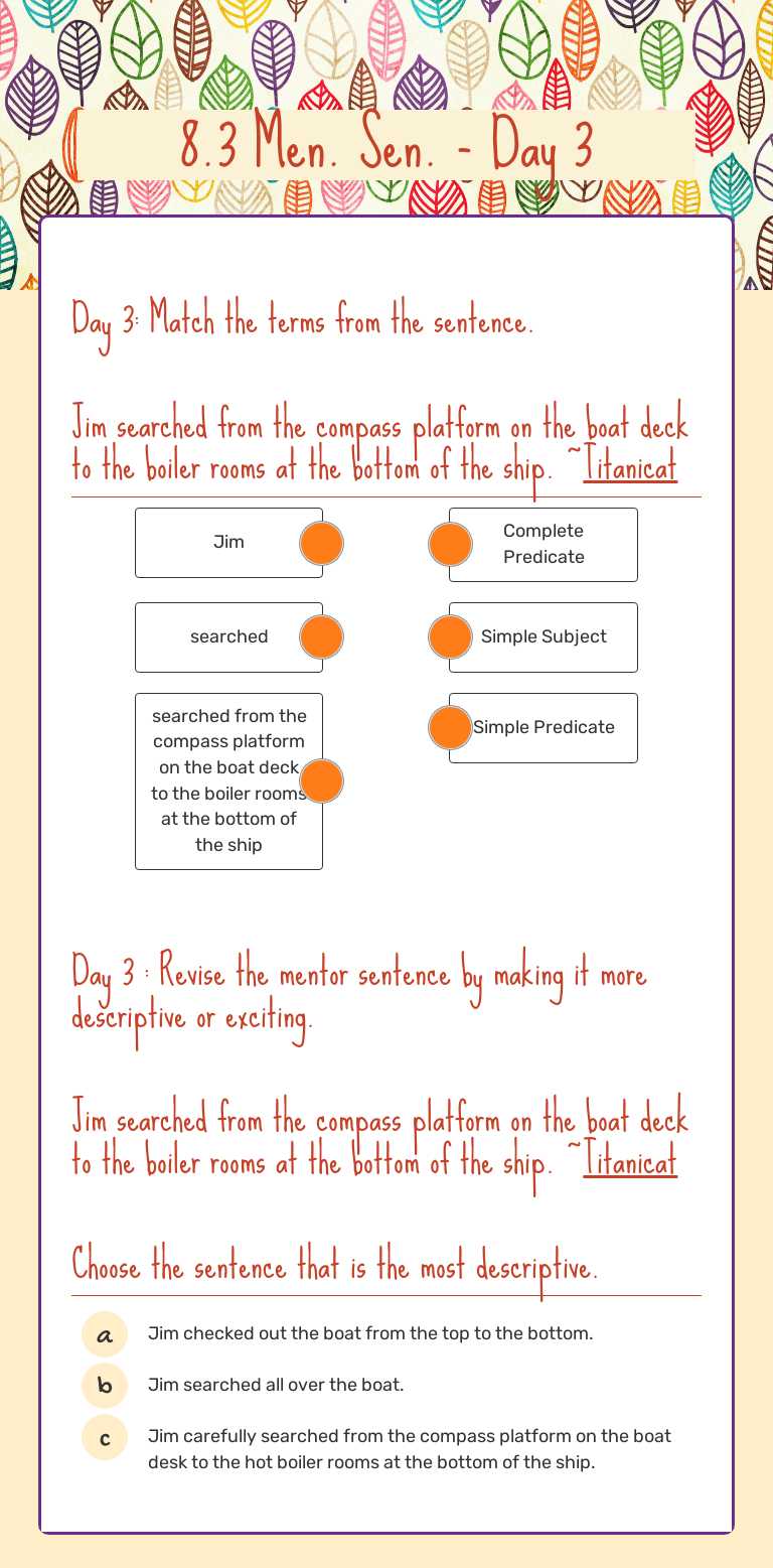 8.3 Men. Sen. - Day 3 Grade 3 worksheet preview