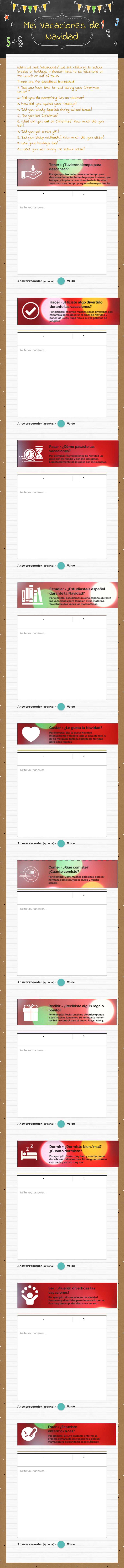 Mis Vacaciones  de Navidad worksheet preview image