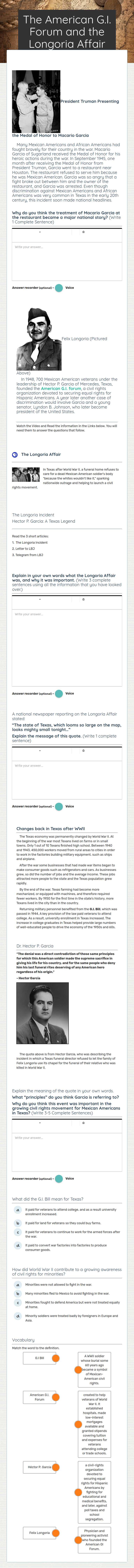 The American G.I. Forum and the Longoria Affair worksheet preview image