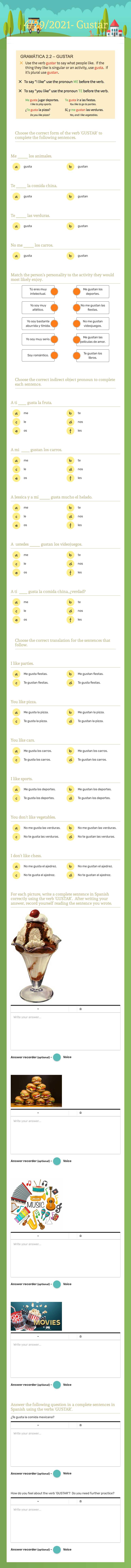 4/29/2021- Gustar by Janneth Carballo | Interactive Worksheet | Wizer.me, image size:768x9145