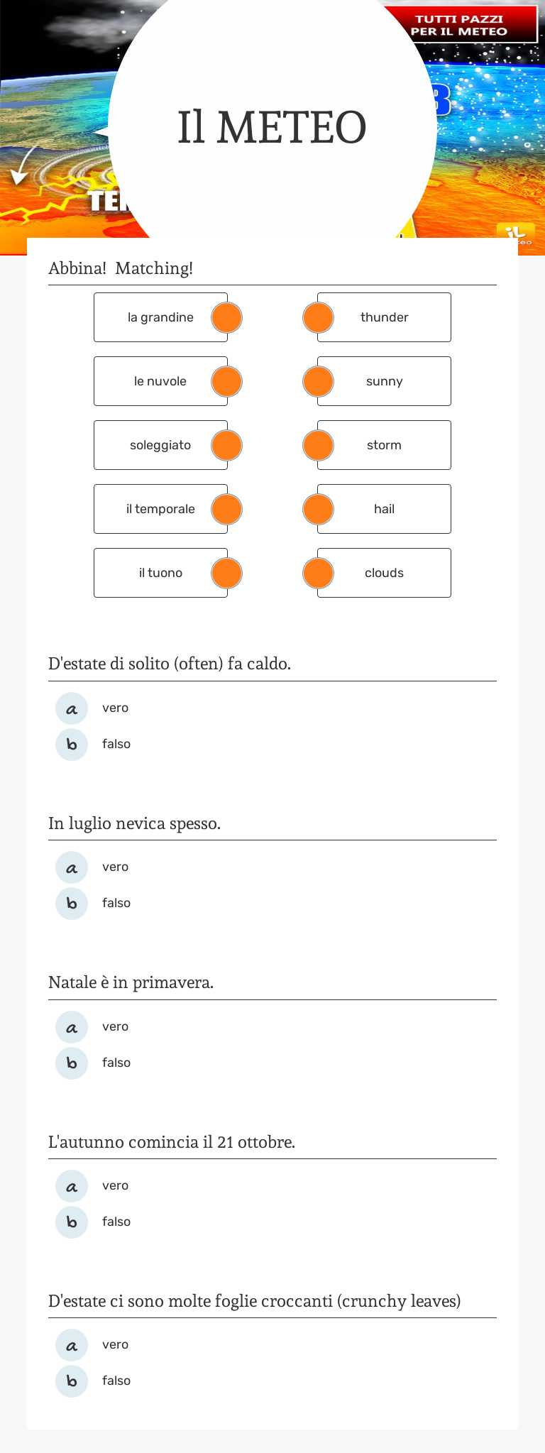 Il METEO Grade 5 worksheet preview