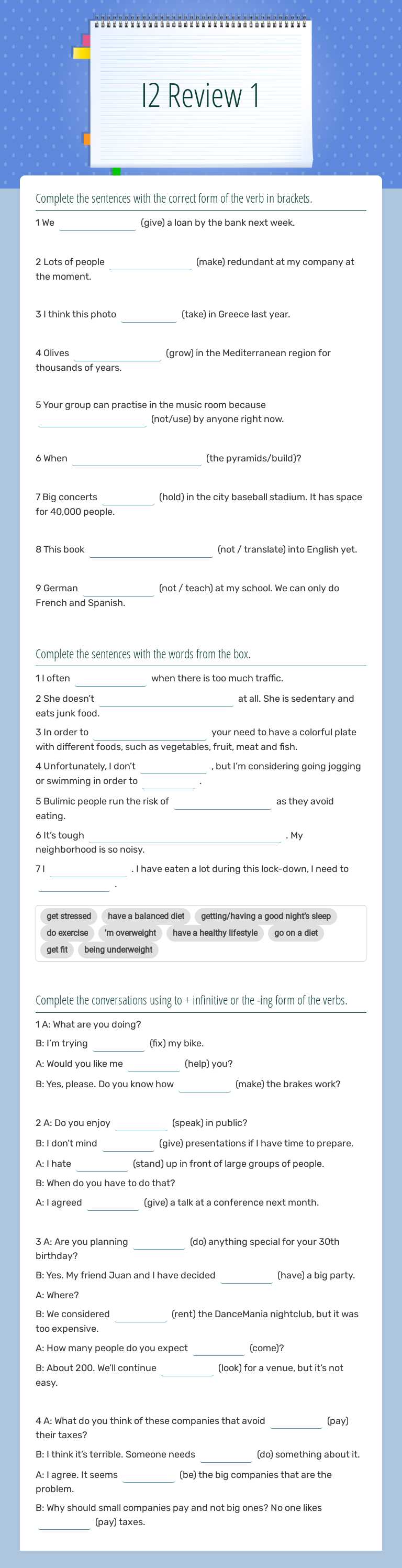 I2 Review 1 worksheet preview image
