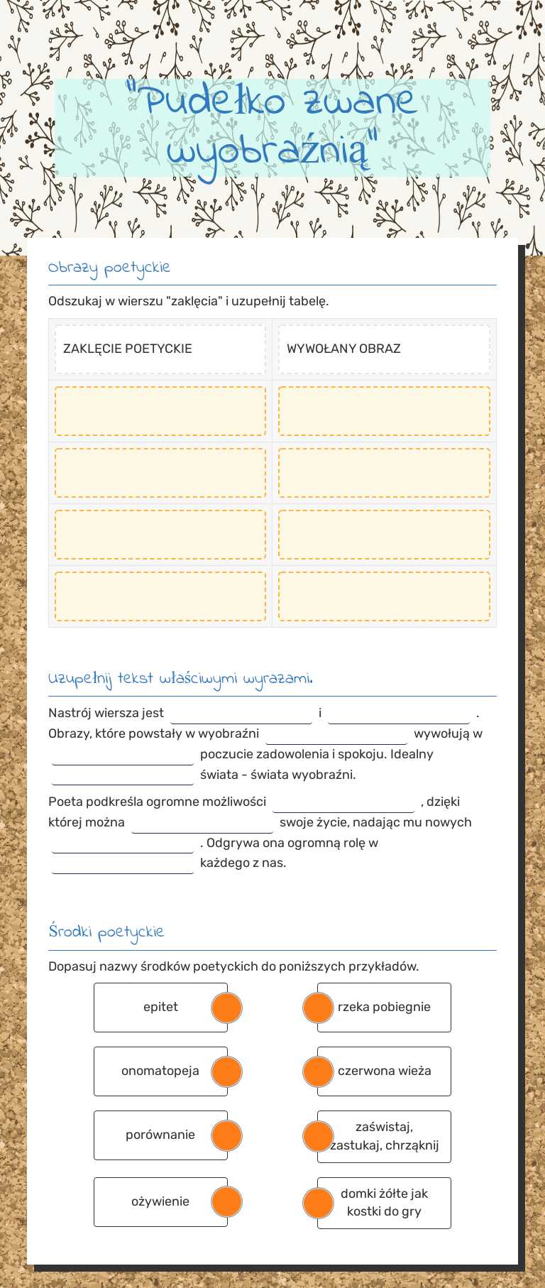 "Pudełko zwane wyobraźnią" worksheet preview image