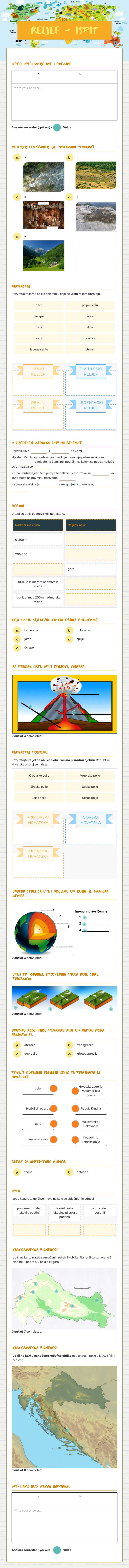Reljef - ispit worksheet preview image