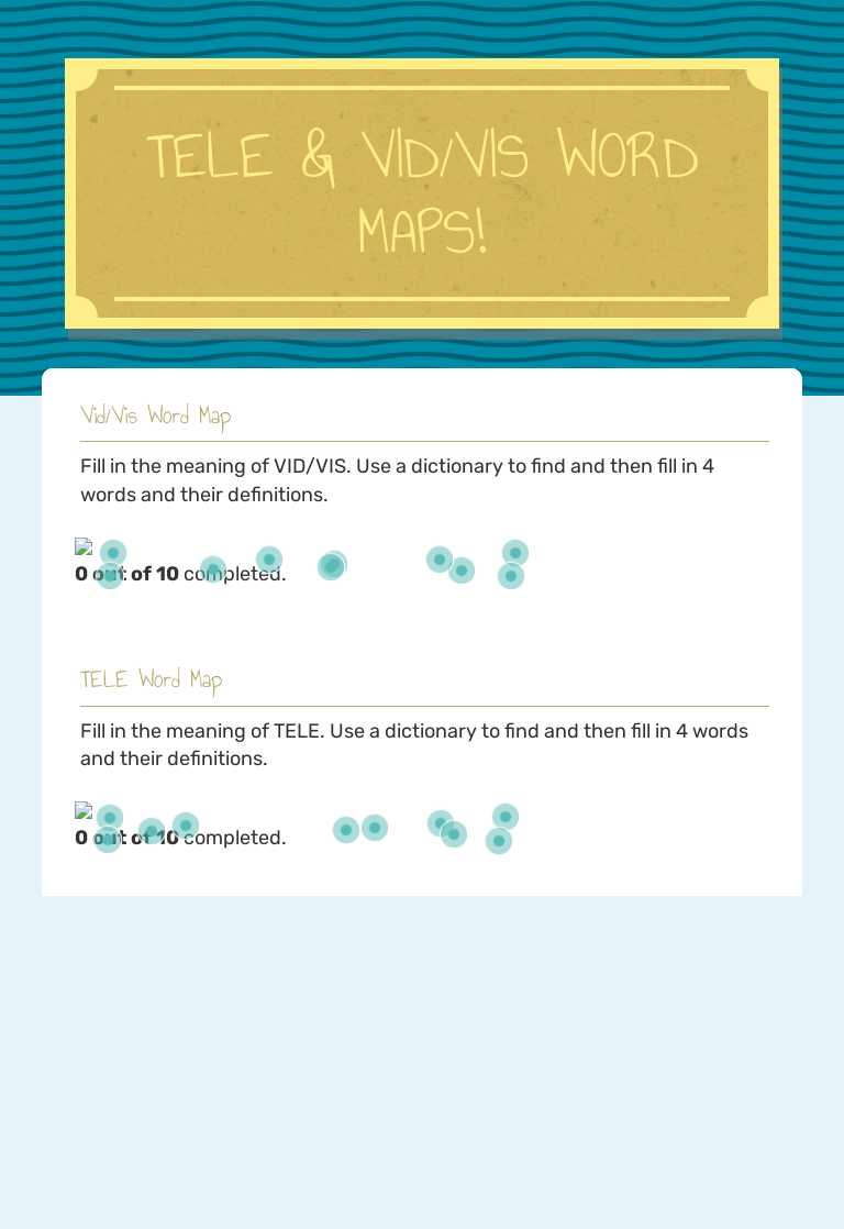 TELE & VID/VIS 
WORD MAPS! worksheet preview image