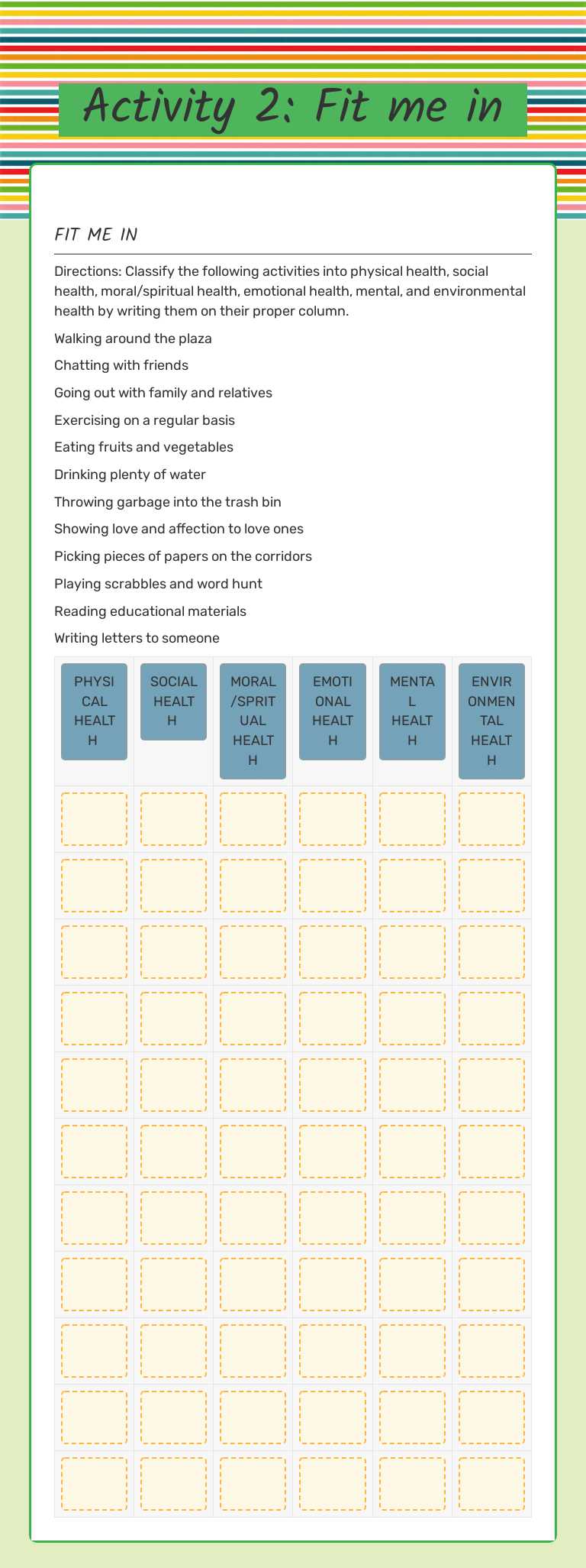 Activity 2: Fit me in worksheet preview image