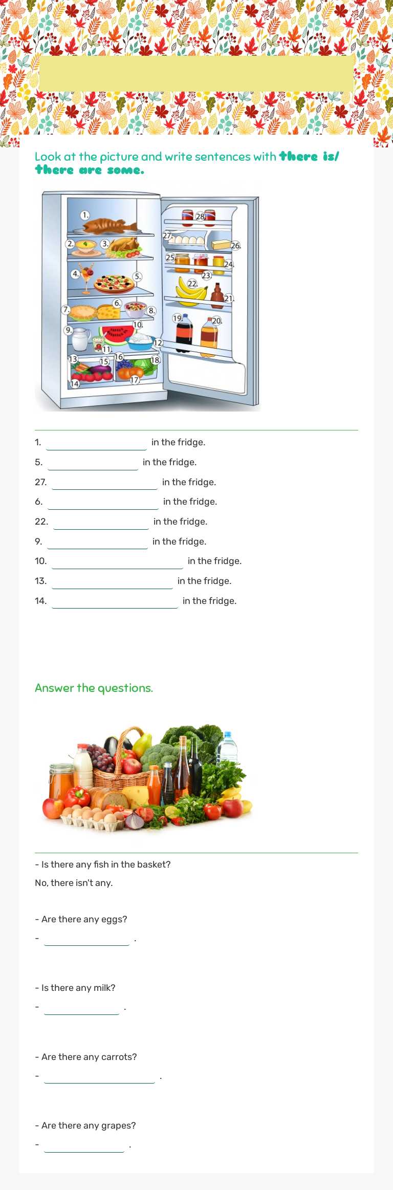 Book 2, Unit 4, there is/ there are worksheet preview image