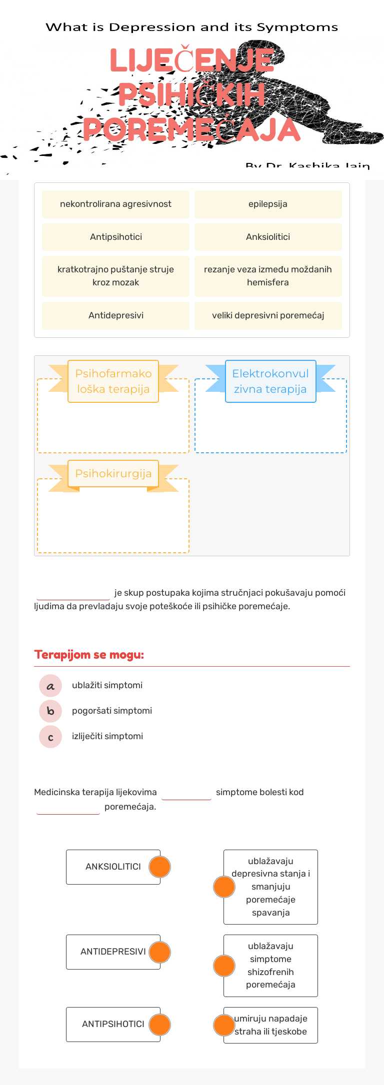LIJEČENJE PSIHIČKIH POREMEĆAJA worksheet preview image