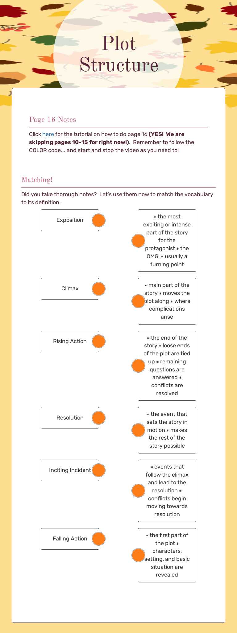 Plot Structure worksheet preview image