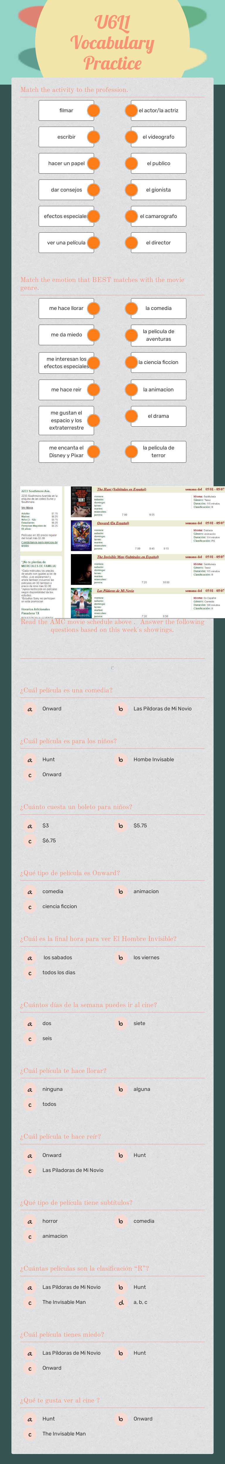 U6L1 Vocabulary Practice worksheet preview image