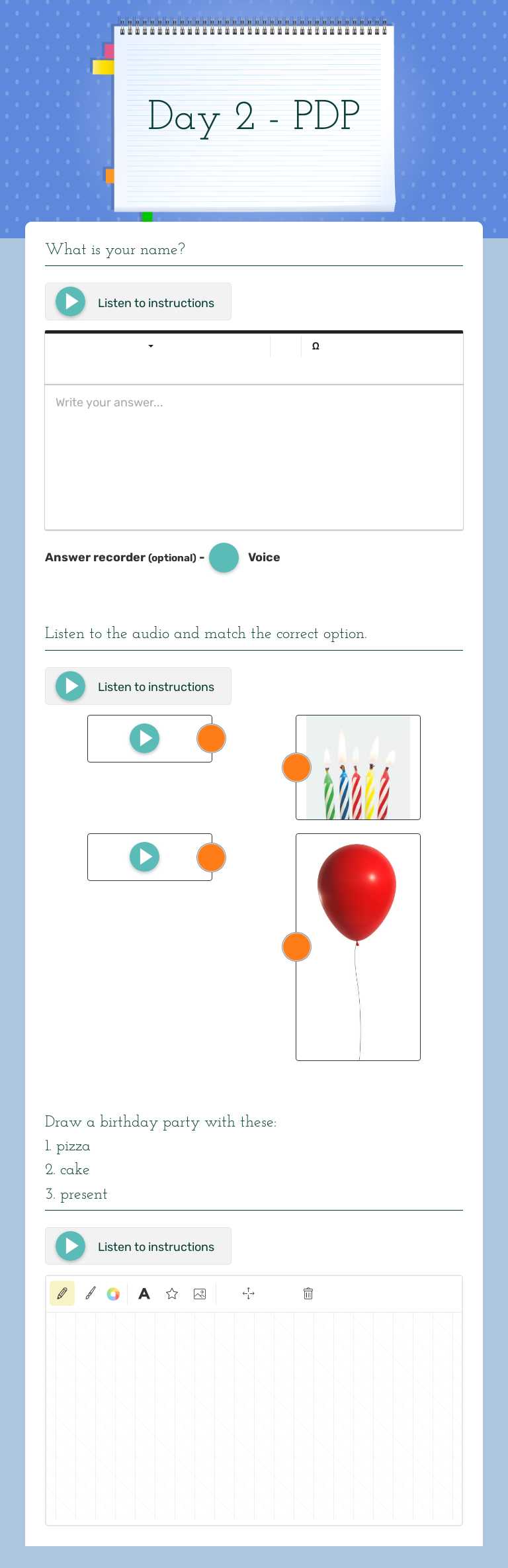 Day 2 - PDP worksheet preview image