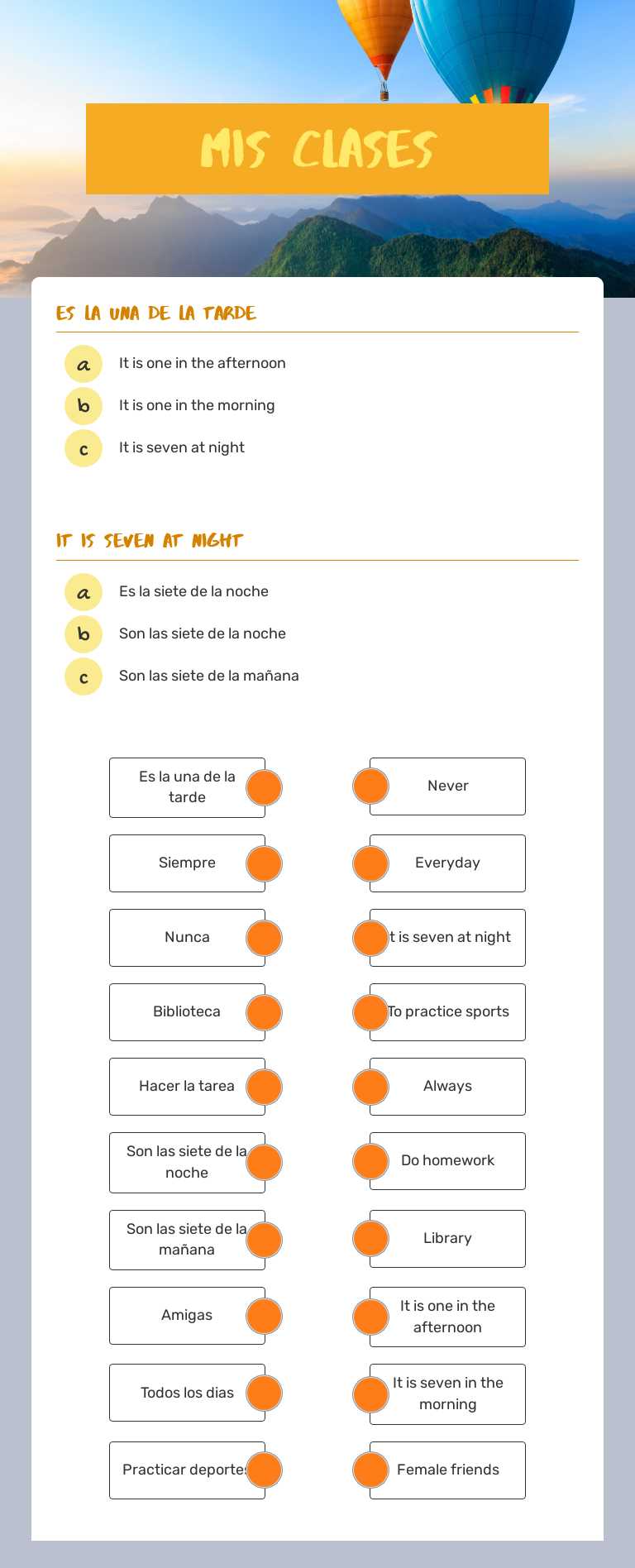 Mis Clases worksheet preview