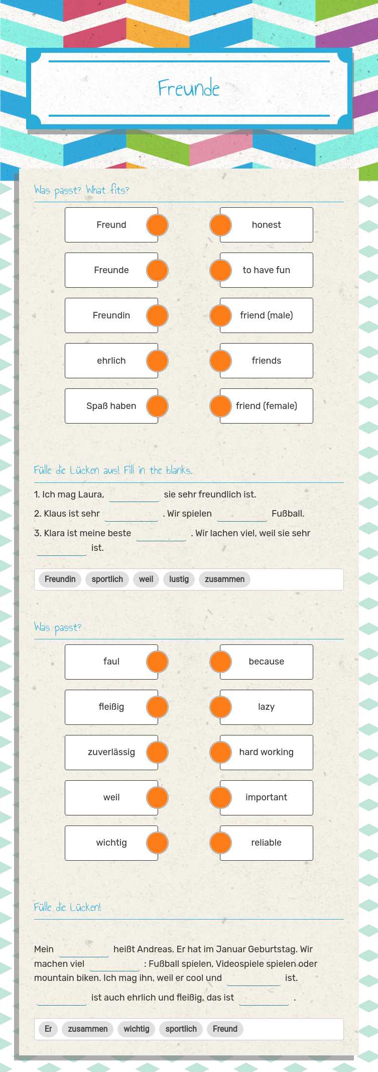 Freunde Grade 10 worksheet preview