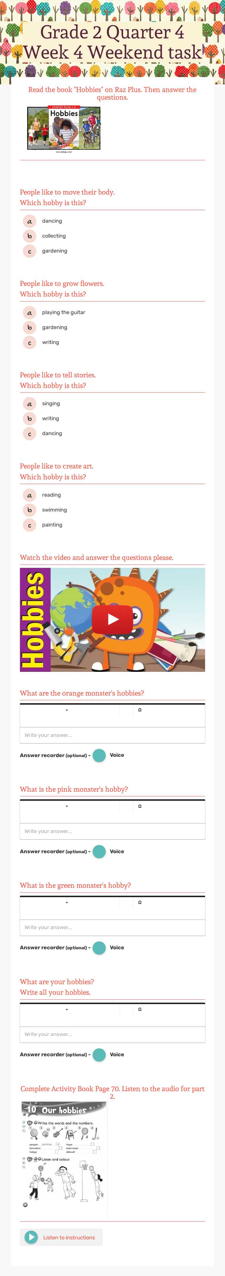 Grade 2     
  Quarter 4 Week 4 Weekend task worksheet preview image