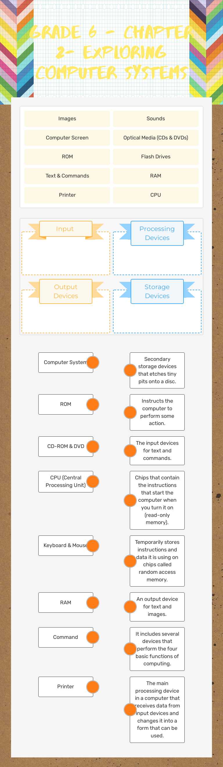 Grade 6 - Chapter 2- Exploring Computer Systems worksheet preview image