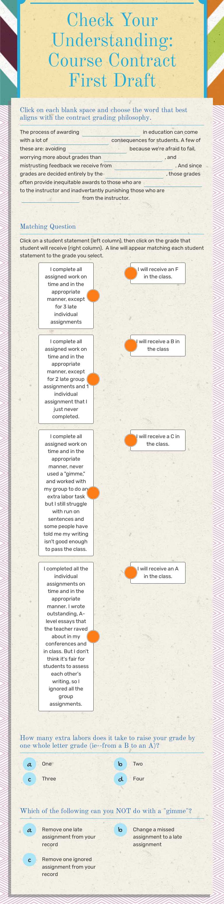 Check Your Understanding: 
Course Contract First Draft Other worksheet preview