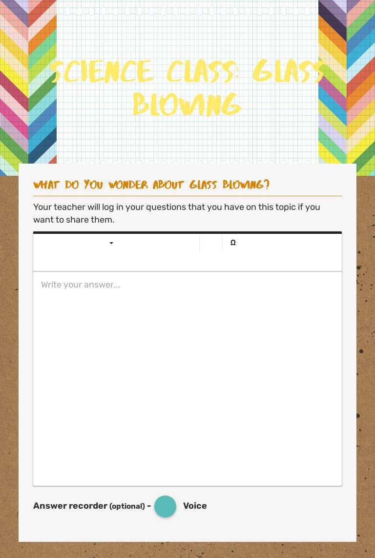 SCience Class: Glass Blowing worksheet preview image