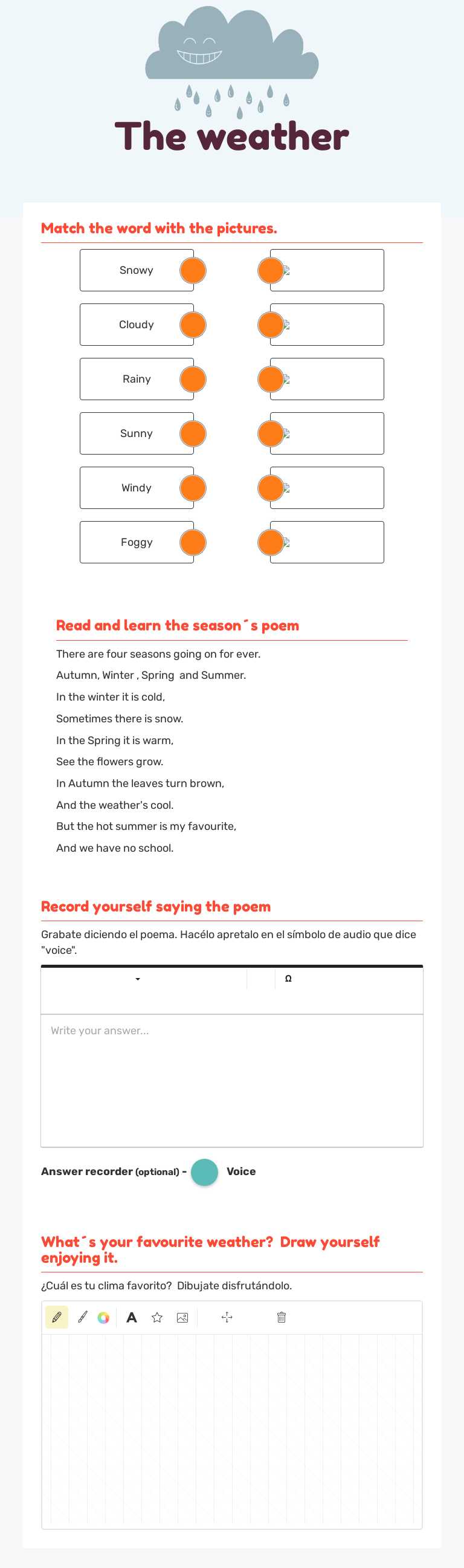 The weather worksheet preview image