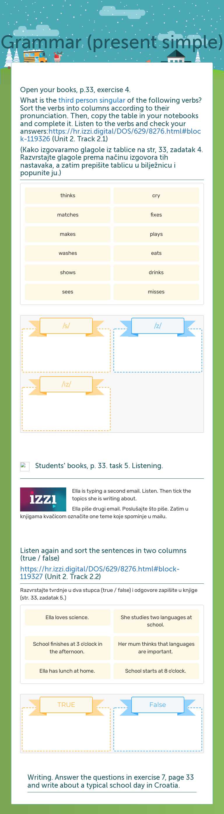 Grammar (present simple) worksheet preview image