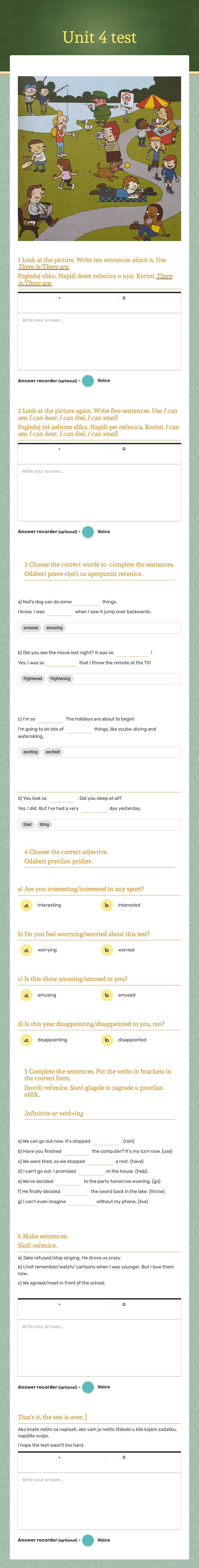 Unit 4 test worksheet preview image