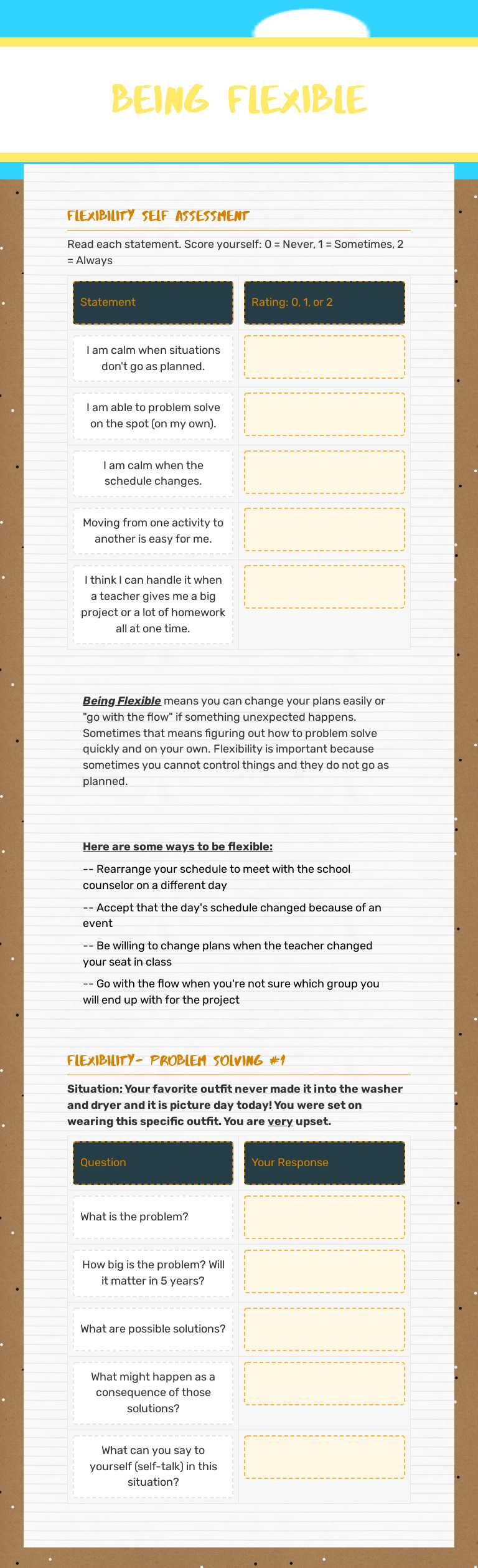 Being Flexible Grade 5 worksheet preview