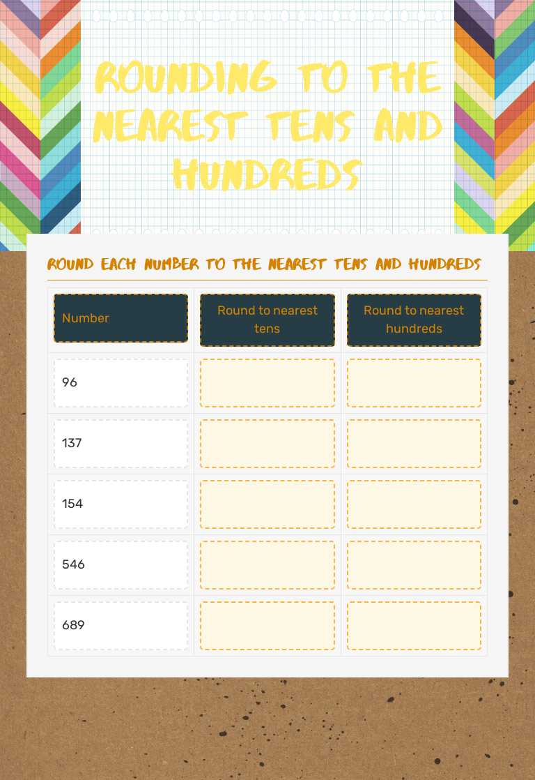 Rounding to the nearest tens and hundreds worksheet preview