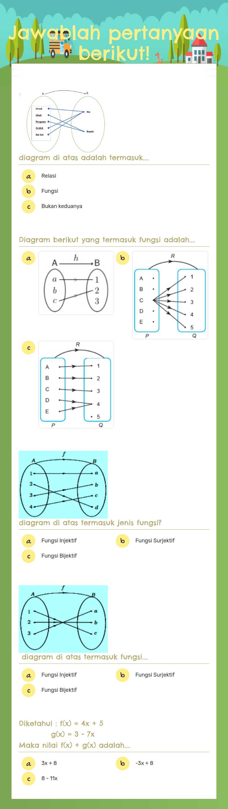 Jawablah pertanyaan berikut! worksheet preview image