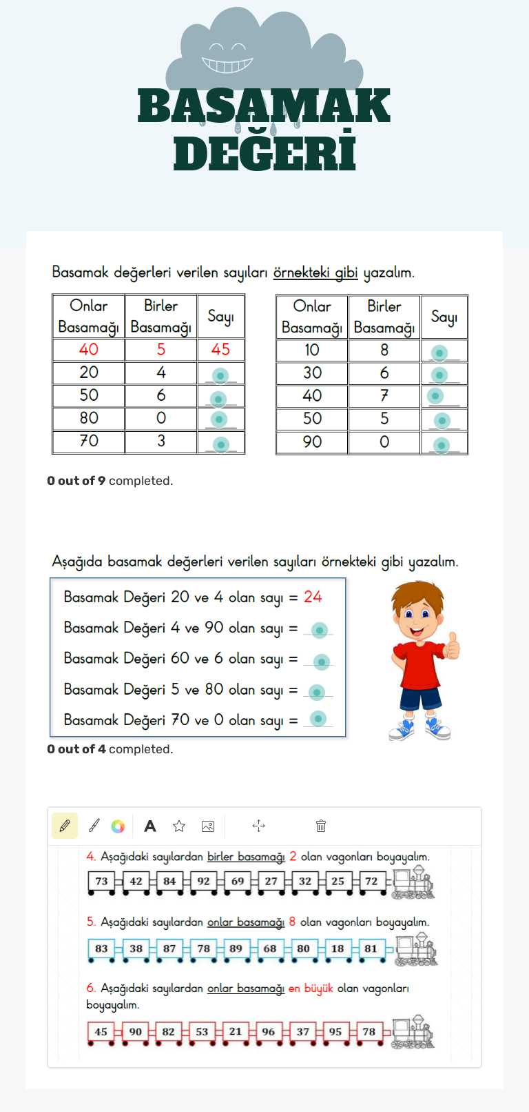 BASAMAK DEĞERİ worksheet preview image