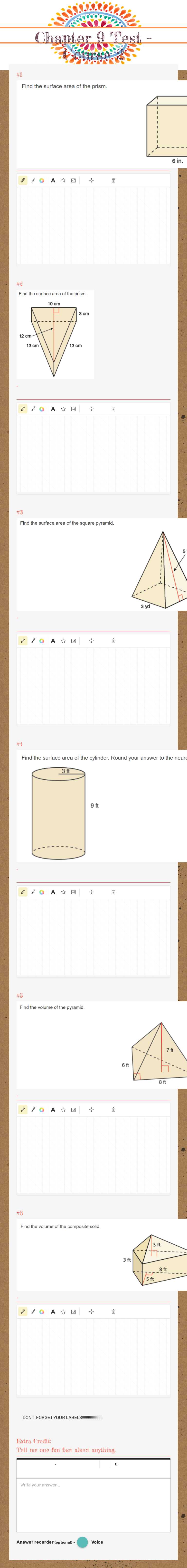 Chapter 9 Test - Course 2 worksheet preview image