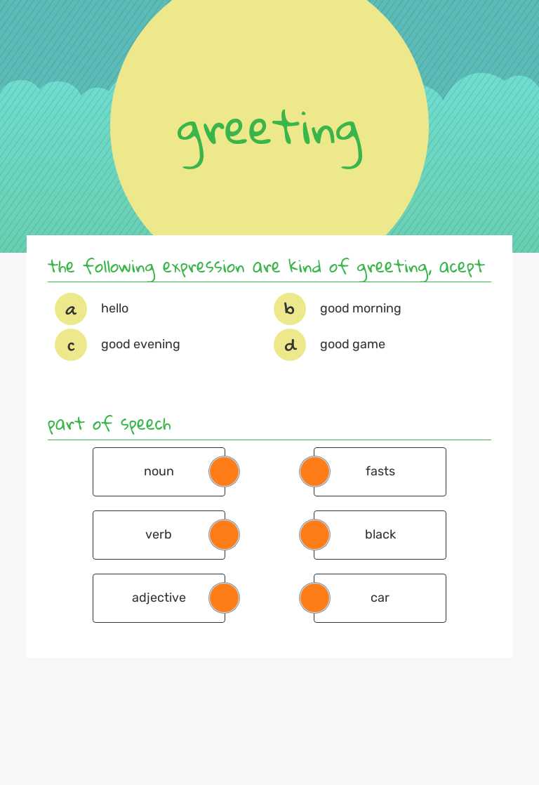 greeting worksheet preview