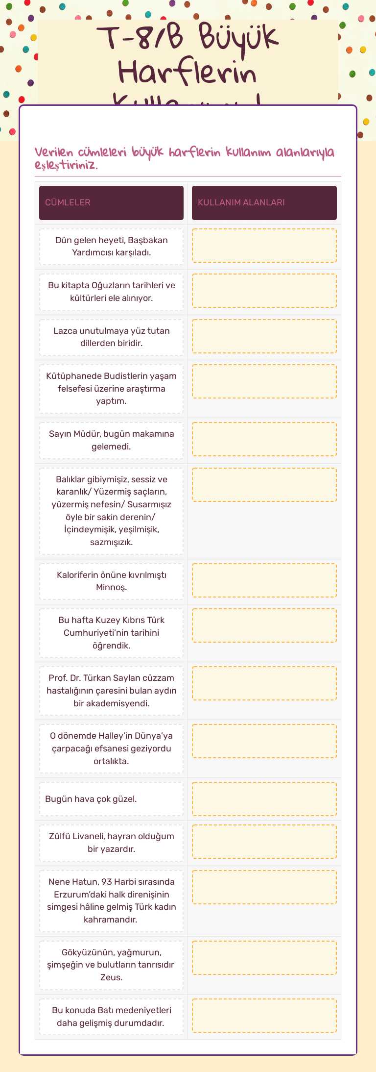 T-8/B Büyük Harflerin Kullanımı-1 worksheet preview image