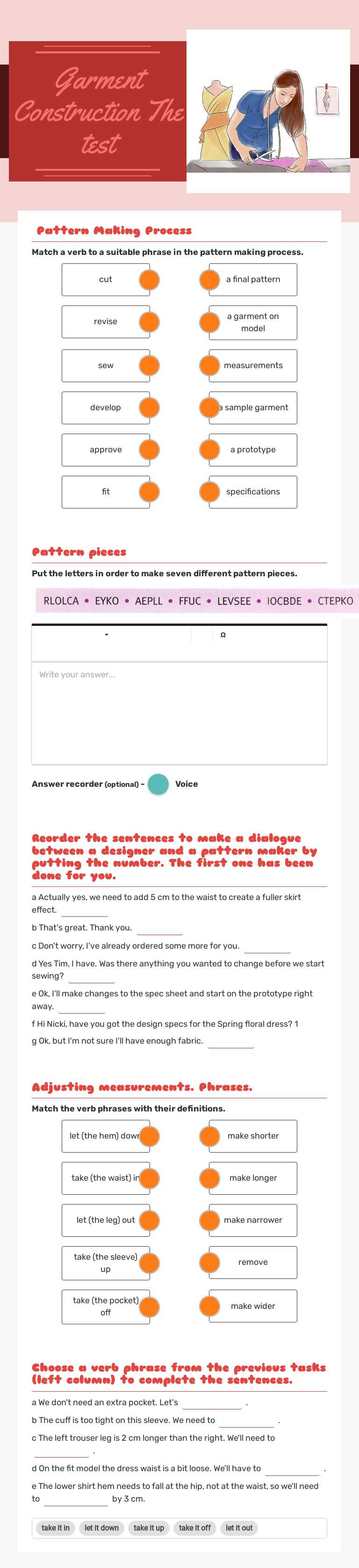 Garment Construction
The test worksheet preview image