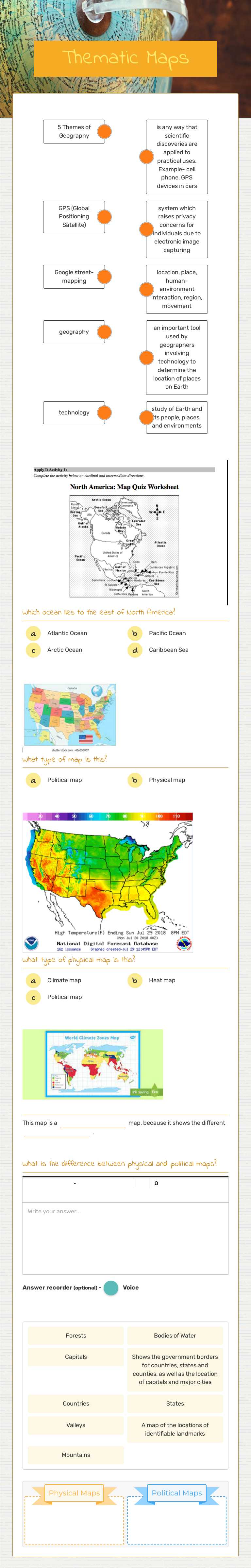 Thematic Maps worksheet preview image