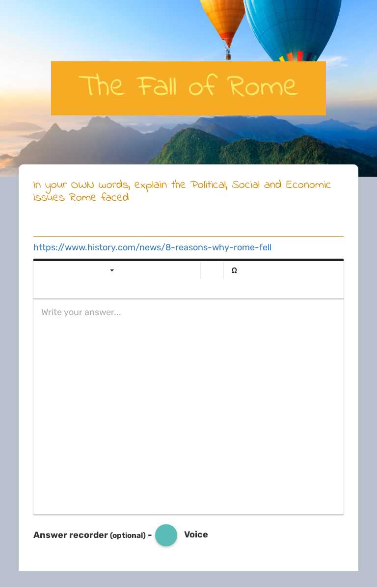 The Fall of Rome worksheet preview image